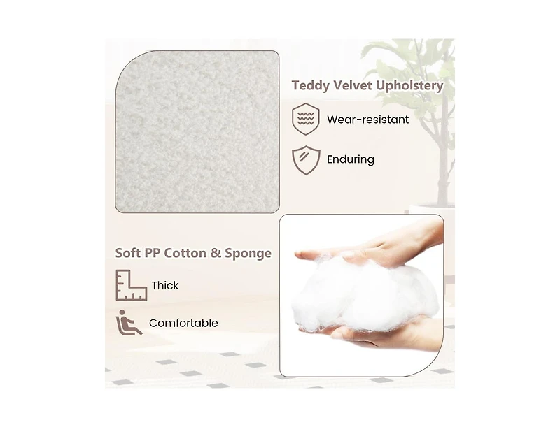 Slickblue Nursery Rocking Chair with Teddy Velvet Upholstery