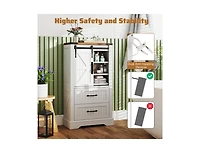 Slickblue Freestanding Farmhouse Wooden Bathroom Storage Cabinet