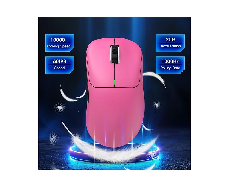 Risokeys Tri-Mode Wireless Gaming Mouse, Lightweight, 10000 Dpi Adjustable, 1000Hz Polling Rate, BT5.3+2.4G+Wired, for Pc, Laptop, Mac