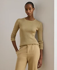Lauren Ralph Women's Mini-Cable Crewneck Sweater
