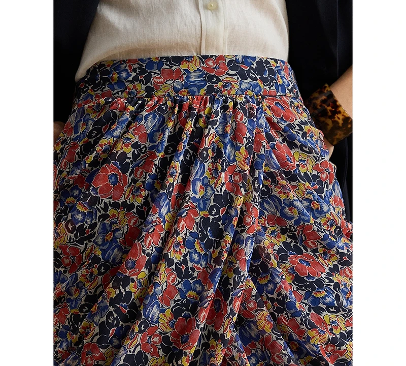 Lauren Ralph Women's Faux Wrap Tulip Mini Skirt