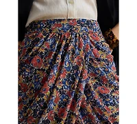 Lauren Ralph Women's Faux Wrap Tulip Mini Skirt