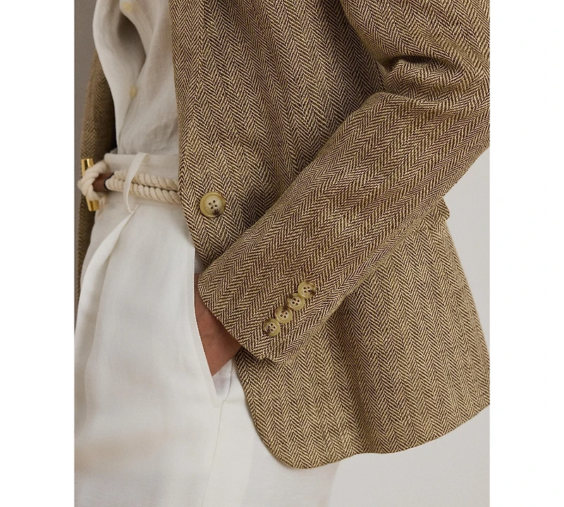 Lauren Ralph Women's Herringbone Long-Sleeve Blazer