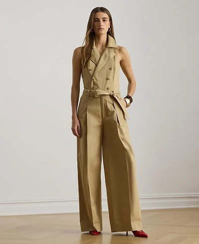 Lauren Ralph Women's Belted Notch Lapel Jumpsuit