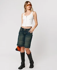 Abrand Women's Jort Riley Engineered Baggy Low Rise Denim Shorts