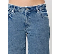 Abrand Women's Selena Lace Wide-Leg Baggy Jeans