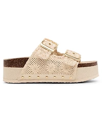 Madden Girl Women's Babes-rf Double-Strap Round Toe Flatform Footbed Sandals