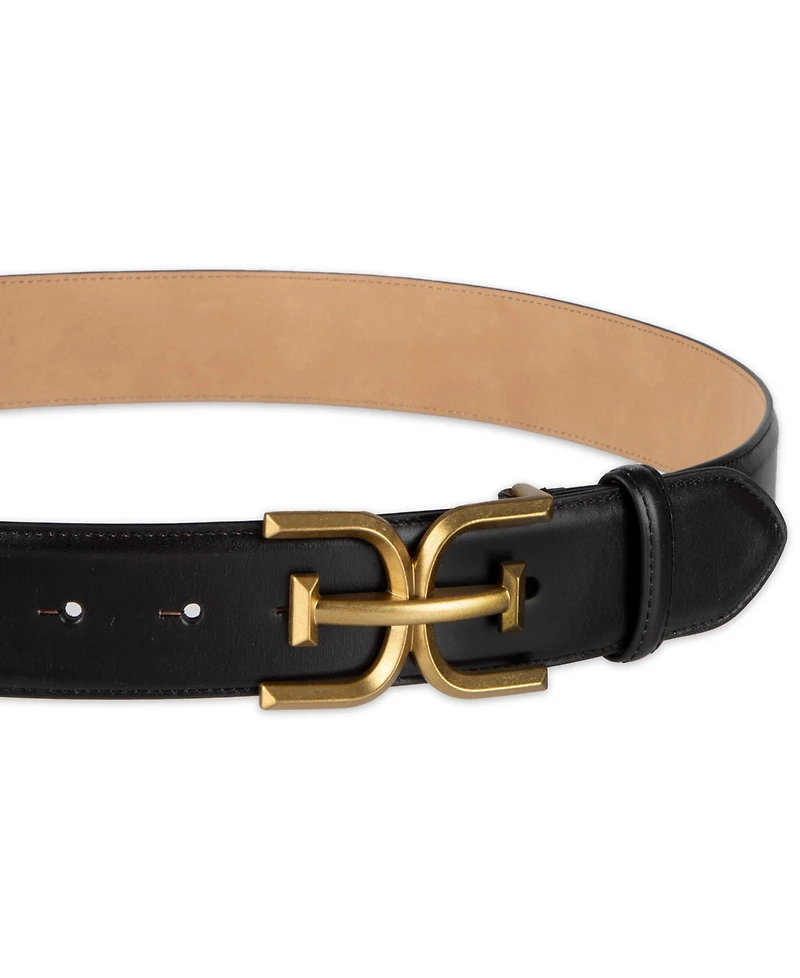 Sam Edelman Double-e Logo Plaque Belt