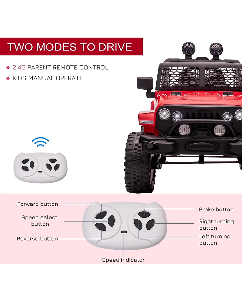 Hongge 12V Kids Ride On Truck with Remote and Suspension