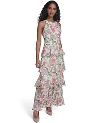 Tommy Hilfiger Petite Halter Neck Tiered Maxi Dress