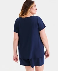 Style & Co Plus Lux Soft French Terry Raw-Hem Top, Macy's Exclusive