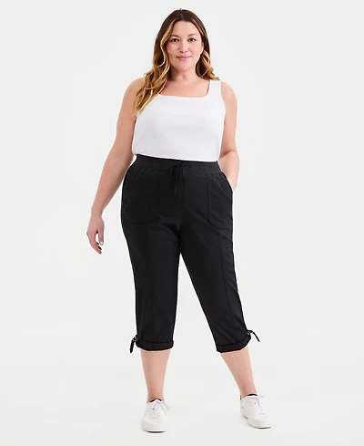 Style & Co Plus D-Ring Cuffed Capri Pants, Exclusively at Macy's