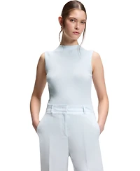 Boss by Hugo Women's Mock Neckline Ribbed-Knit Top