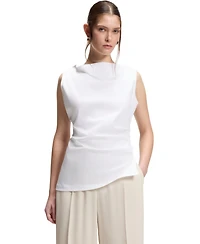 Boss by Hugo Women's Mercerized Cotton Cowl-Neck Asymmetric Top