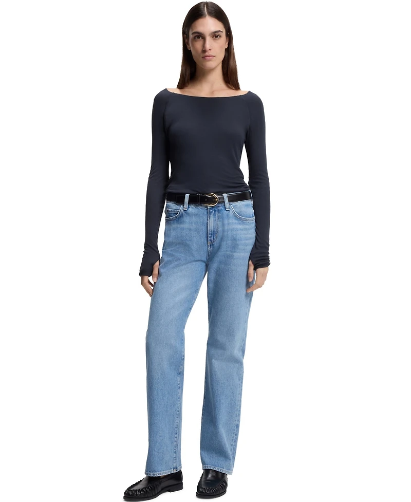 Boss by Hugo Women's Sheer Jersey Double-Layered Top