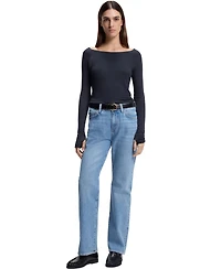 Boss by Hugo Women's Sheer Jersey Double-Layered Top