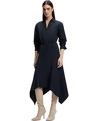 Boss by Hugo Women's Cotton Poplin Belted Shirt Dress
