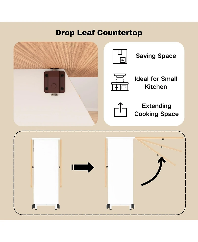 Folding Dining Table with Drawers and Cabinets