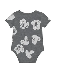Disney Baby Boys' Mickey Mouse Short-Sleeve Bodysuits, 3-Piece Set