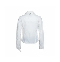 Pre-Owned Burberry Women's Off White Linen Pocket Detail Button Front Shirt