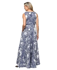 Sl Fashions Petite V-Neck Sleeveless Ball Gown