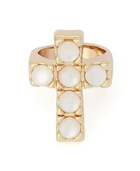 Robert Lee Morris Soho Mother of Pearl Cross Band Ring