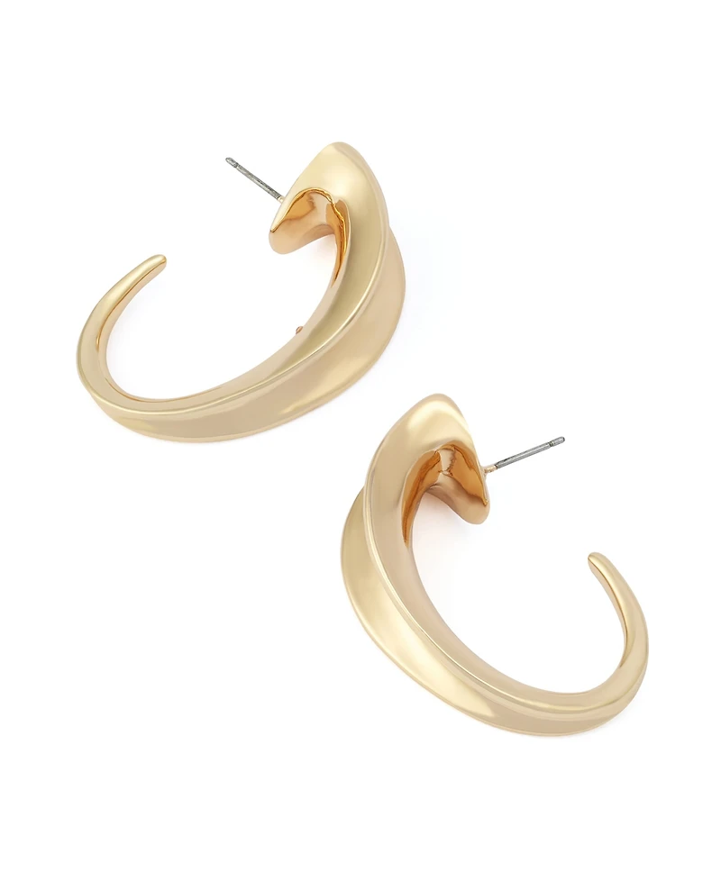 Robert Lee Morris Soho Silver Sculpted Hoop Earrings