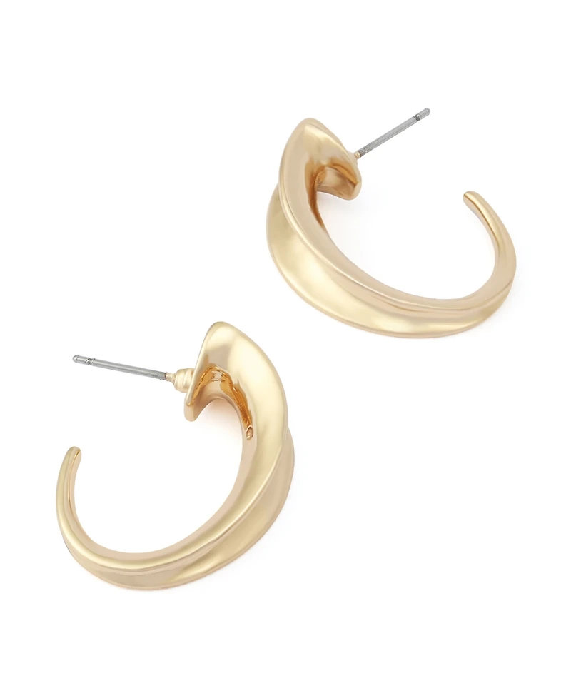 Robert Lee Morris Soho Silver Sculpted Small Hoop Earrings