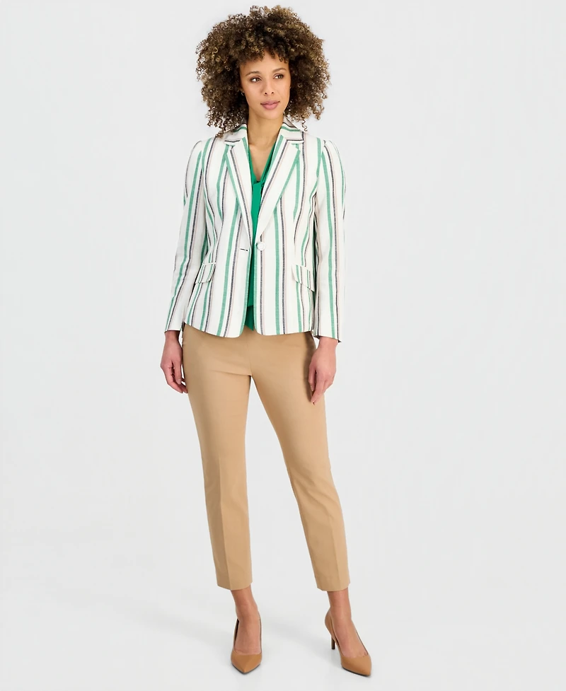 Kasper Women's Striped Flap-Pocket Blazer