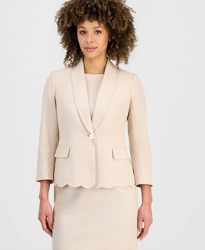 Kasper Women's Shawl-Lapel Scalloped Jacket