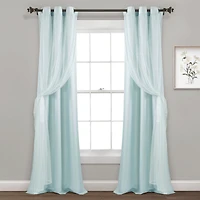 Lush Decor Polka Dot Sheer Window Curtain Panels with Tiebacks Single - Room Darkening Curtains for Bedroom