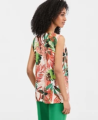 Kasper Women's Pleated Keyhole Top