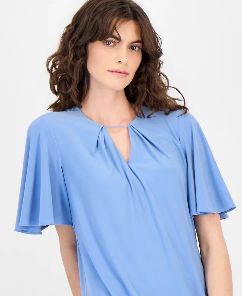 Anne Klein Women's Pleated Bell-Sleeve Top