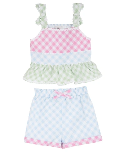 Rare Editions Girls' 2T-6X Tiered Tank Top and Pants, 2-Piece Set