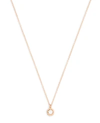 Coach Faux Stone Halo Tea Rose Pendant Necklace