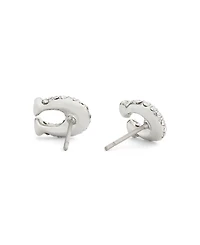 Coach Faux Stone Pave Signature C Stud Earrings