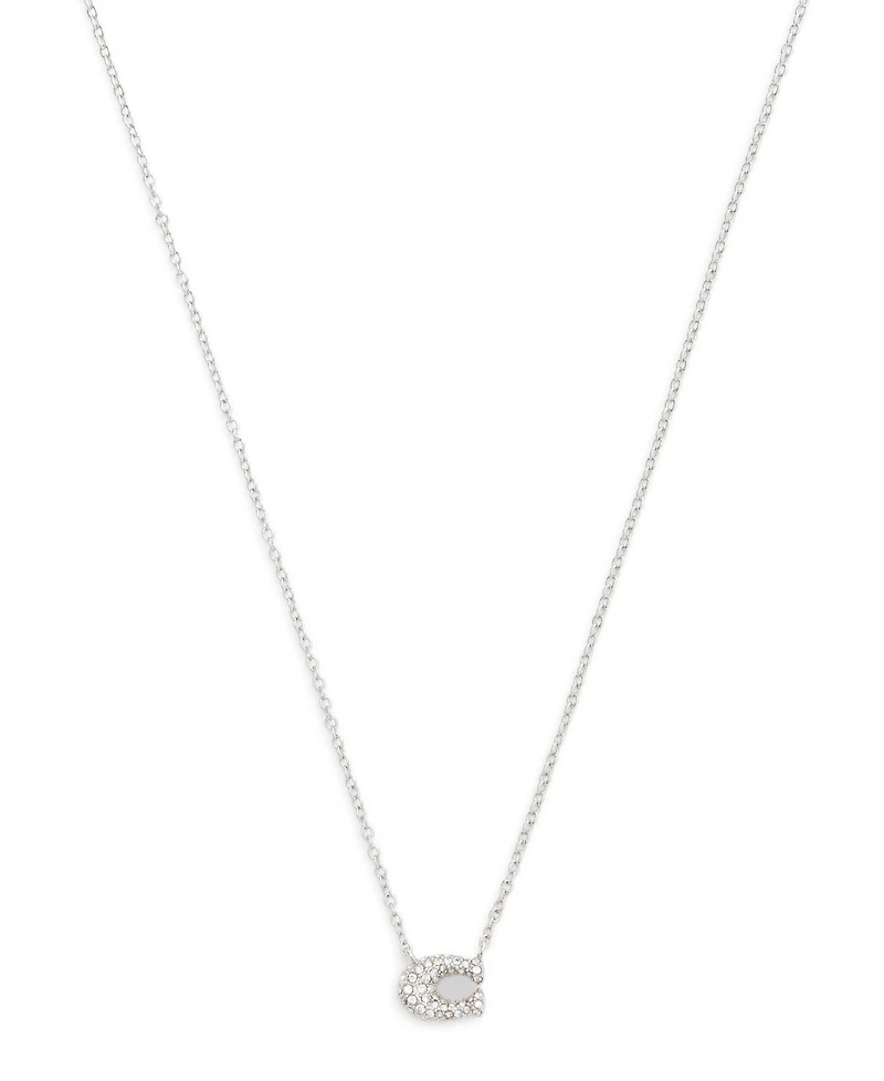 Coach Faux Stone Pave Signature C Necklace