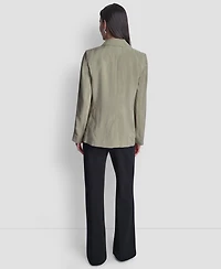 Dkny Women's Peak Lapel Collar Sueded Fuji Blazer