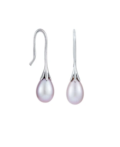 Belle de Mer Cultured Freshwater Pearl (7-8 mm) Wire Earrings in Sterling Silver