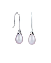 Belle de Mer Cultured Freshwater Pearl (7-8 mm) Wire Earrings in Sterling Silver