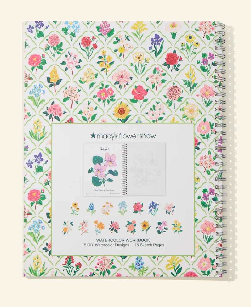 Macy's Flower Show Watercolor Book & Paint Set, Macy's Exclusive