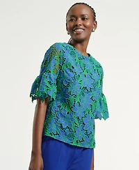 Isaac Mizrahi Women's Boxy Eyelet Crewneck Top