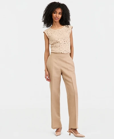 Kasper Women's Linen-Blend Pull-On Pants