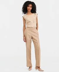 Kasper Women's Linen-Blend Pull-On Pants