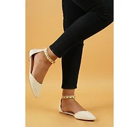 Buqisi Chain Embellished Flat Sandals