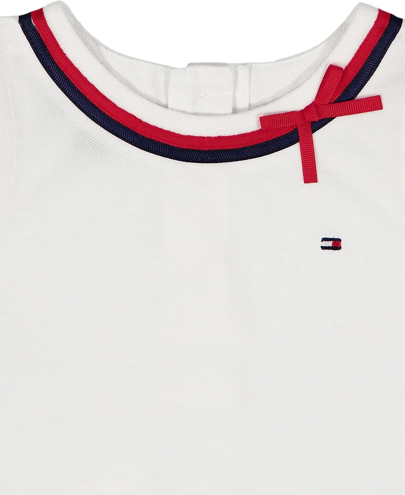 Tommy Hilfiger Girls' 4-6X Round Neck Top and Cropped Leggings, 2-Piece Set