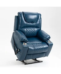 Boyel Living Leather Recliner Chair with 2 Cup Holder, Lounge Power Lift Relax Sofa