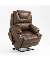 Boyel Living Leather Recliner Chair with 2 Cup Holder, Lounge Power Lift Relax Sofa