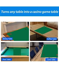 Gse Games & Sports Expert 40" x 40" Poker Card Playing Tabletop Felt, Casino Playing Card Poker Layout Mat for Table Top