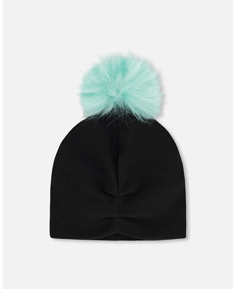 Deux par Girl Stretch Jersey Hat with Pompom - Toddler|Child